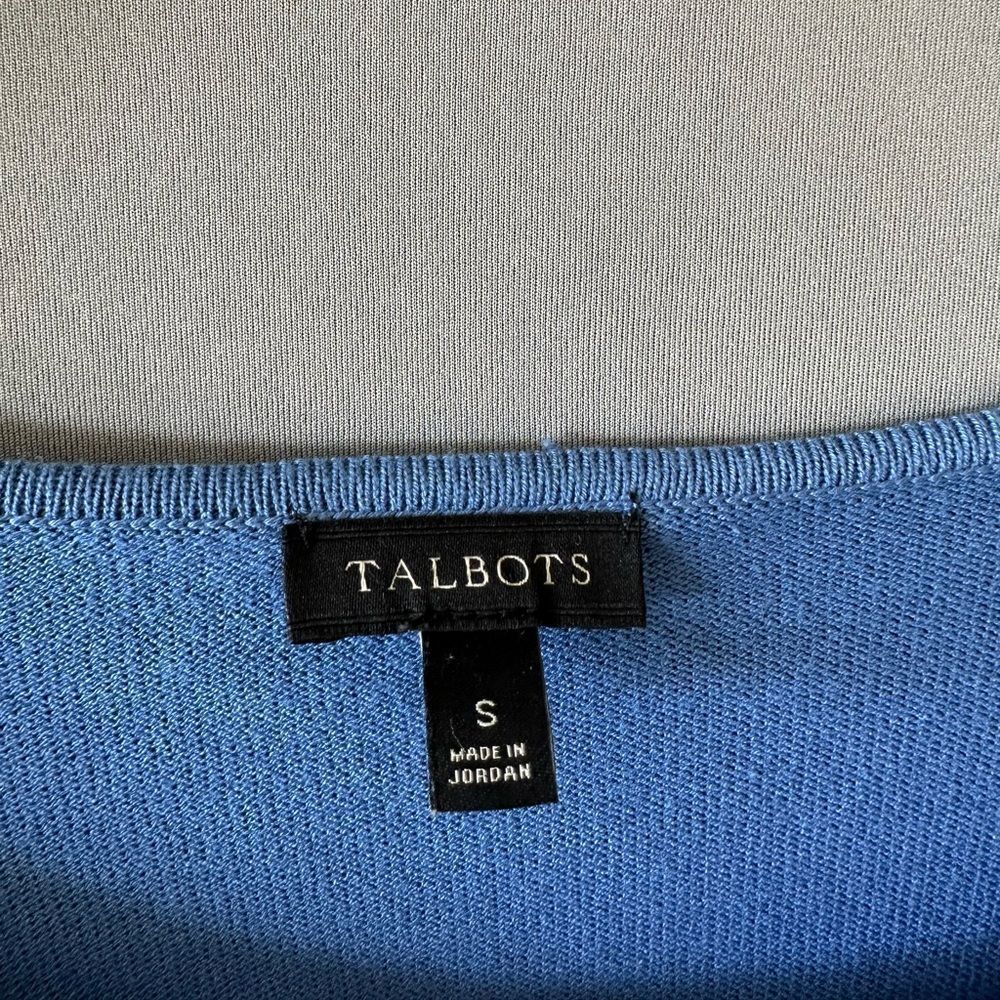 Talbots Blue Ruffle Sleeve Blouse - Picture 5 of 7